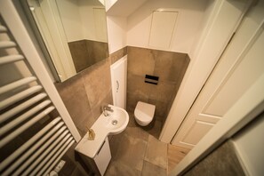 Apartment, 1 Bedroom, Terrace | Bathroom | Shower, hair dryer, towels