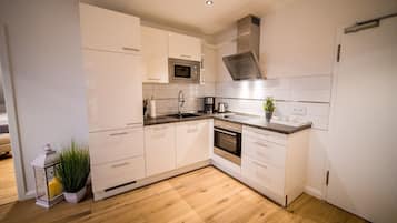 公寓, 1 間臥室, 非吸煙房, 露台 | 私人廚房 | 大型雪櫃/冰箱、微波爐、焗爐、爐具