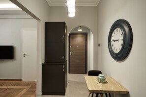 Basic Apartment, 1 Bedroom | Living area | 42-inch flat-screen TV with satellite channels, Smart TV