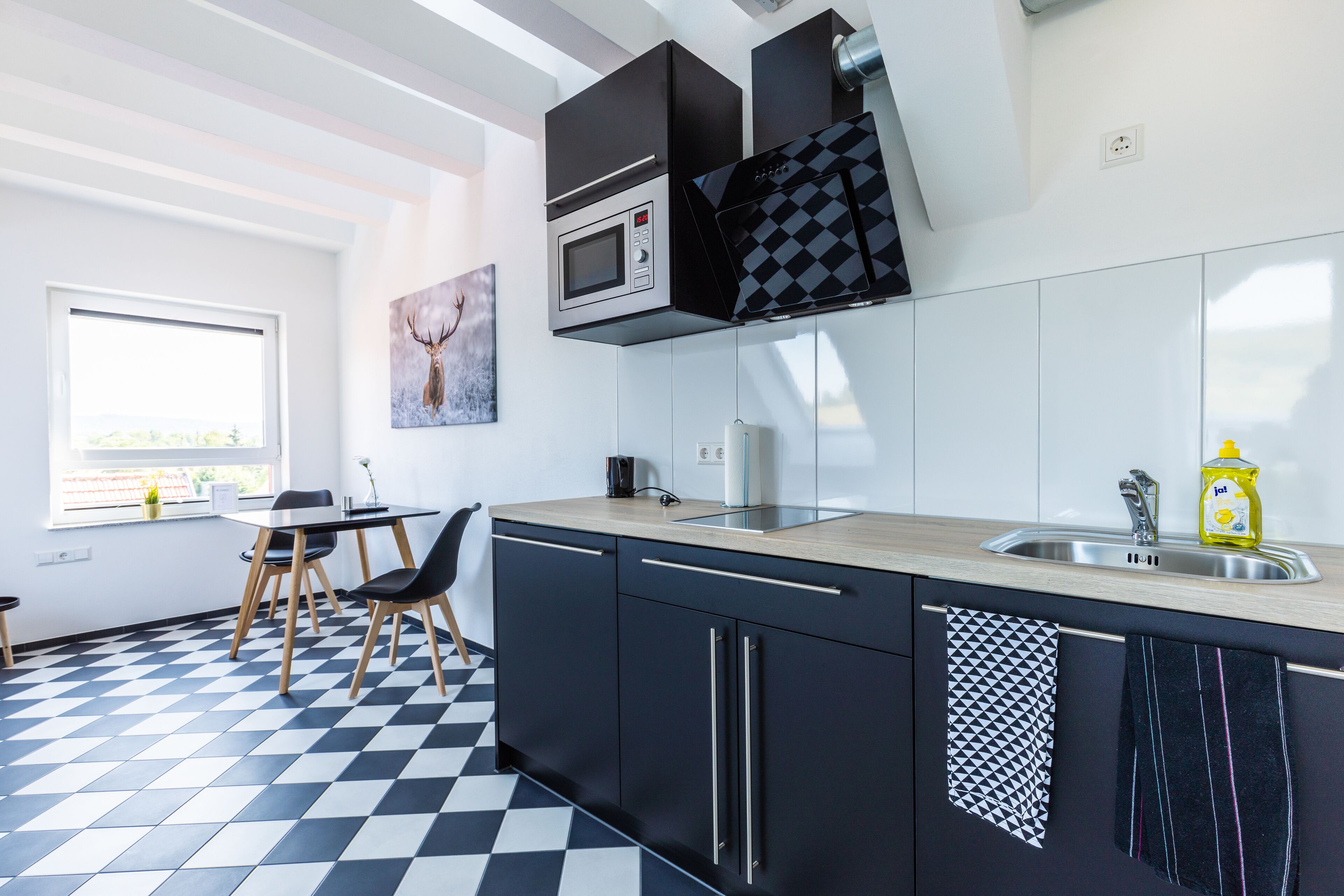 Studio (E) | Private kitchenette | Fridge, microwave, stovetop, dishwasher