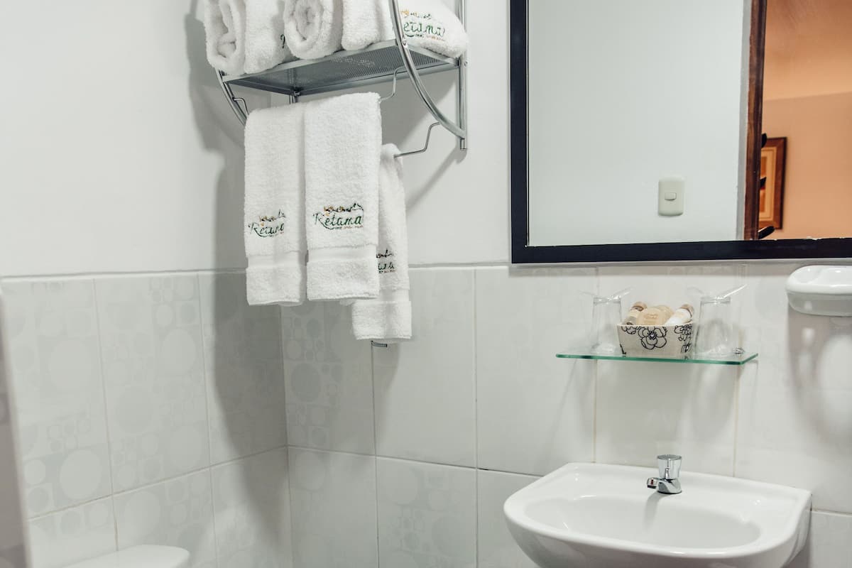 superior triple room, 3 single beds, mountain view | bathroom | shower, free toiletries, towels