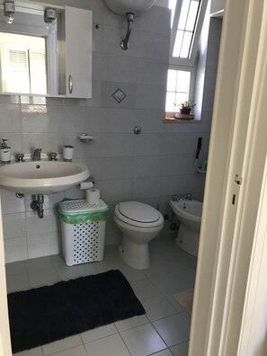 Dusche, Haartrockner, Bidet, Handtücher