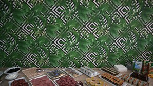 A buffet table with various food items and condiments. - Hotel Old Alisa (Skopje)