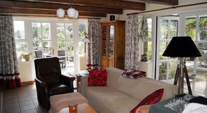 Smart TV, chimenea, reproductor de DVD y libros 