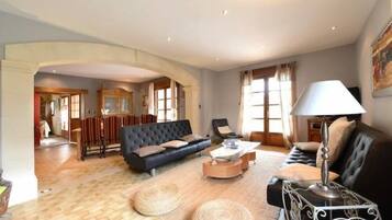 Télévision, cheminée, jeux vidéo, lecteur de DVD