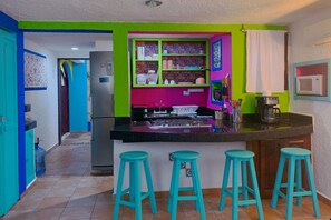Fridge, microwave, oven, stovetop - Akumal Paradise Private Studio - WiFi, Air Conditioning (Akumal, Riviera Maya)
