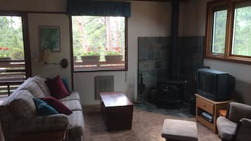 TV connectée, lecteur de DVD, livres, chaîne hi-fi