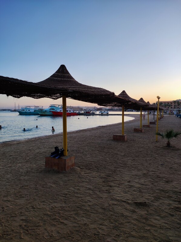Sun loungers, beach towels