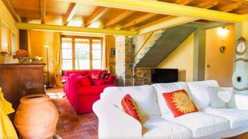 Smart TV, caminetto, tavolo da calcetto, tavolo da ping pong