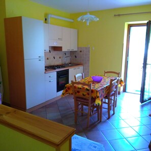 Fridge, oven, stovetop, coffee/tea maker