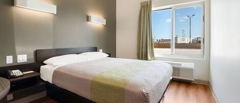 Desk, free WiFi, bed sheets