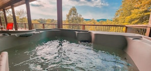 Soak your worries away in the hot tub 