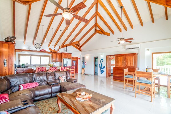Smart TV, books - Beachfront Villa with Private Pool, Palapa & Walkable Maya Beach Dining (Placencia)