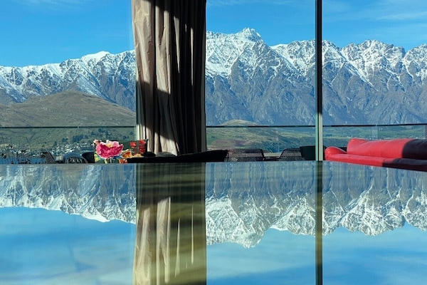 The Remarkables as reflected on the dining table