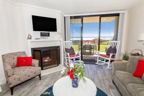 TV, fireplace, table football, ping pong