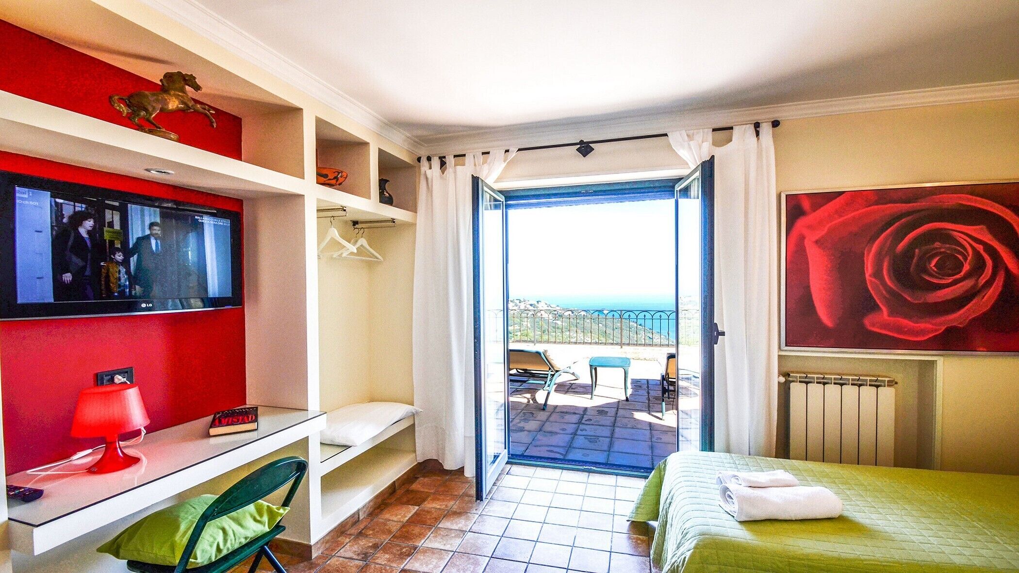 Quality villa with private pool surrounded by flower and plants in Sorrentocoast