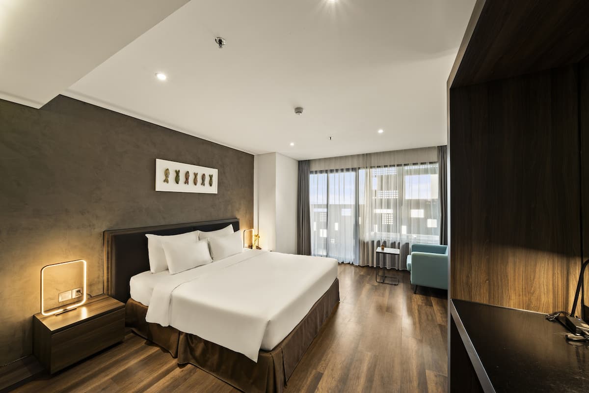 Habitación ejecutiva doble, vistas al mar | 1 dormitorio, minibar, caja fuerte y escritorio