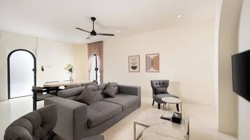 Luxury Villa, 2 Bedrooms, Pool View | Living area | Smart TV