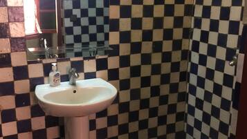 Chambre Double Standard | Salle de bain | Douche, sèche-cheveux, serviettes fournies, savon