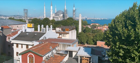 Byutsikt fra overnattingsstedet