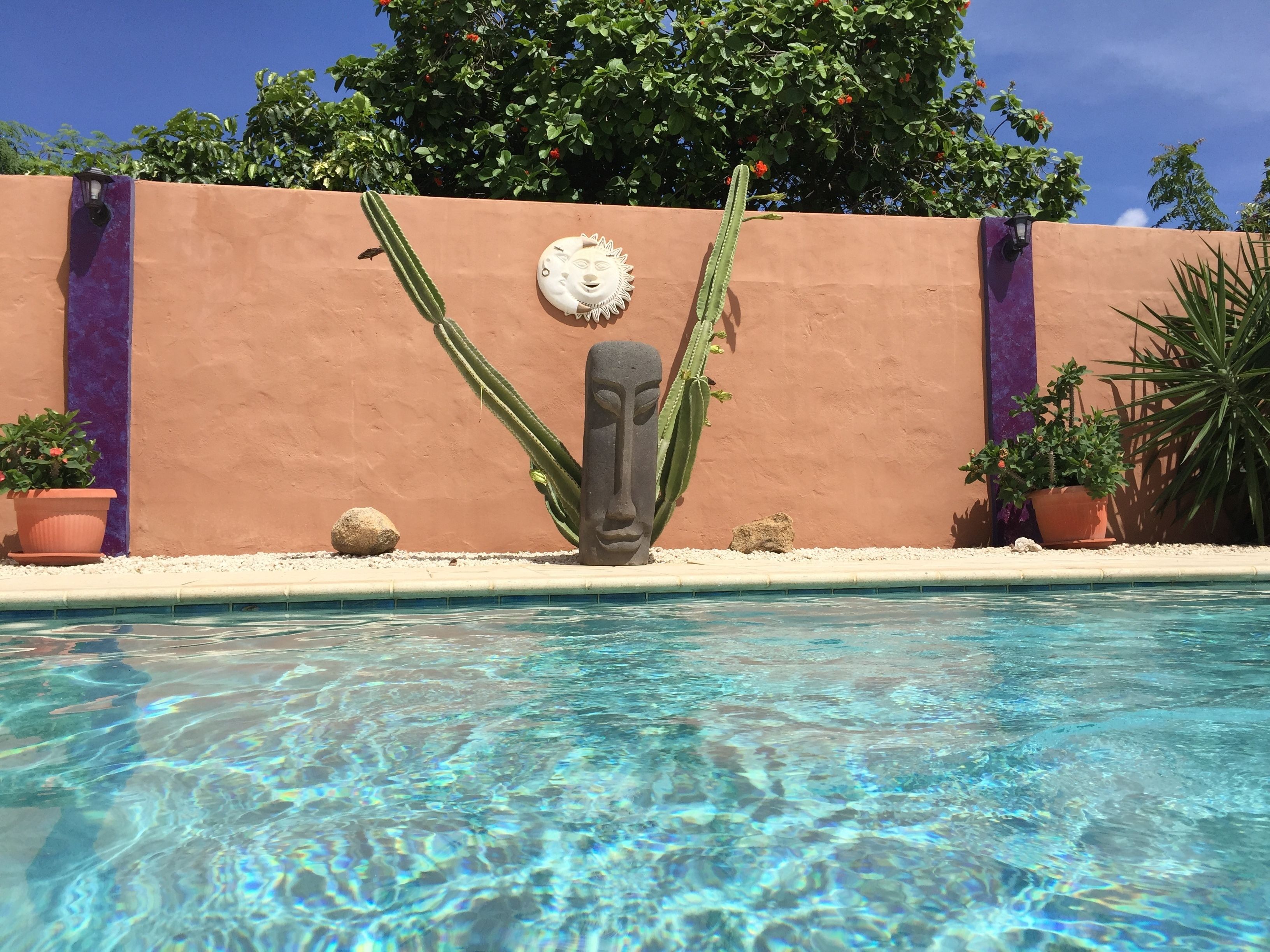 Utomhuspool och solstolar