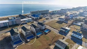 Exterior - Sunset Breeze Semi-OceanFront: 6 Master Bedroom Suites, 8 Baths, Pool & Hot tub! (Kill Devil Hills)