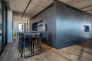 Presidential Apartment, Balcony, City View | Private kitchen