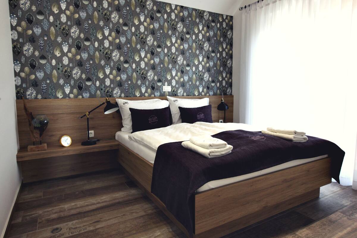 Premium-Apartment, Gartenblick (1) | 2 Schlafzimmer, schallisolierte Zimmer, kostenloses WLAN