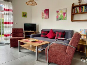 Televisión, chimenea, reproductor de DVD y libros 