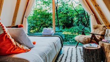 Deluxe-mökki, vuoristonäköala | Oleskelualue