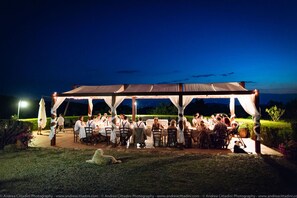 Outdoor banquet area