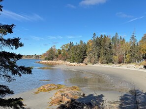 On the beach, sun-loungers, beach towels - Ocean front house with two private beaches-- on a peninsula--spectacular views! (Milbridge)