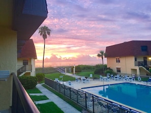 Outdoor pool, a heated pool - Beachfront 2BR Townhouse Ocean-View Balcony, Pool & Private Beach (Cocoa Beach)