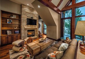 TV, fireplace, stereo, offices
