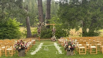 Outdoor banquet area