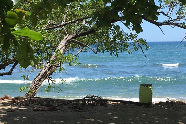 On the beach, sun loungers