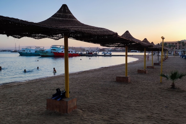 Private beach nearby, sun loungers, beach umbrellas, beach volleyball