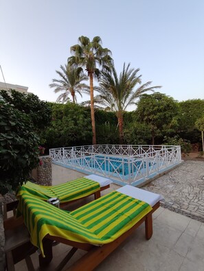 Outdoor pool, sun loungers - Villa Rayan (Hurghada)
