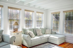 Smart TV, fireplace, video games, DVD player