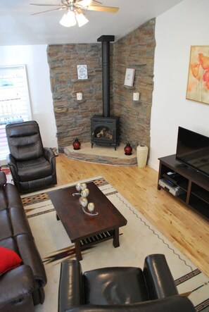 Télévision, cheminée