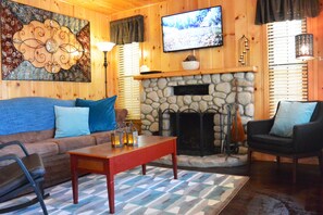 Smart TV, fireplace, video games, foosball