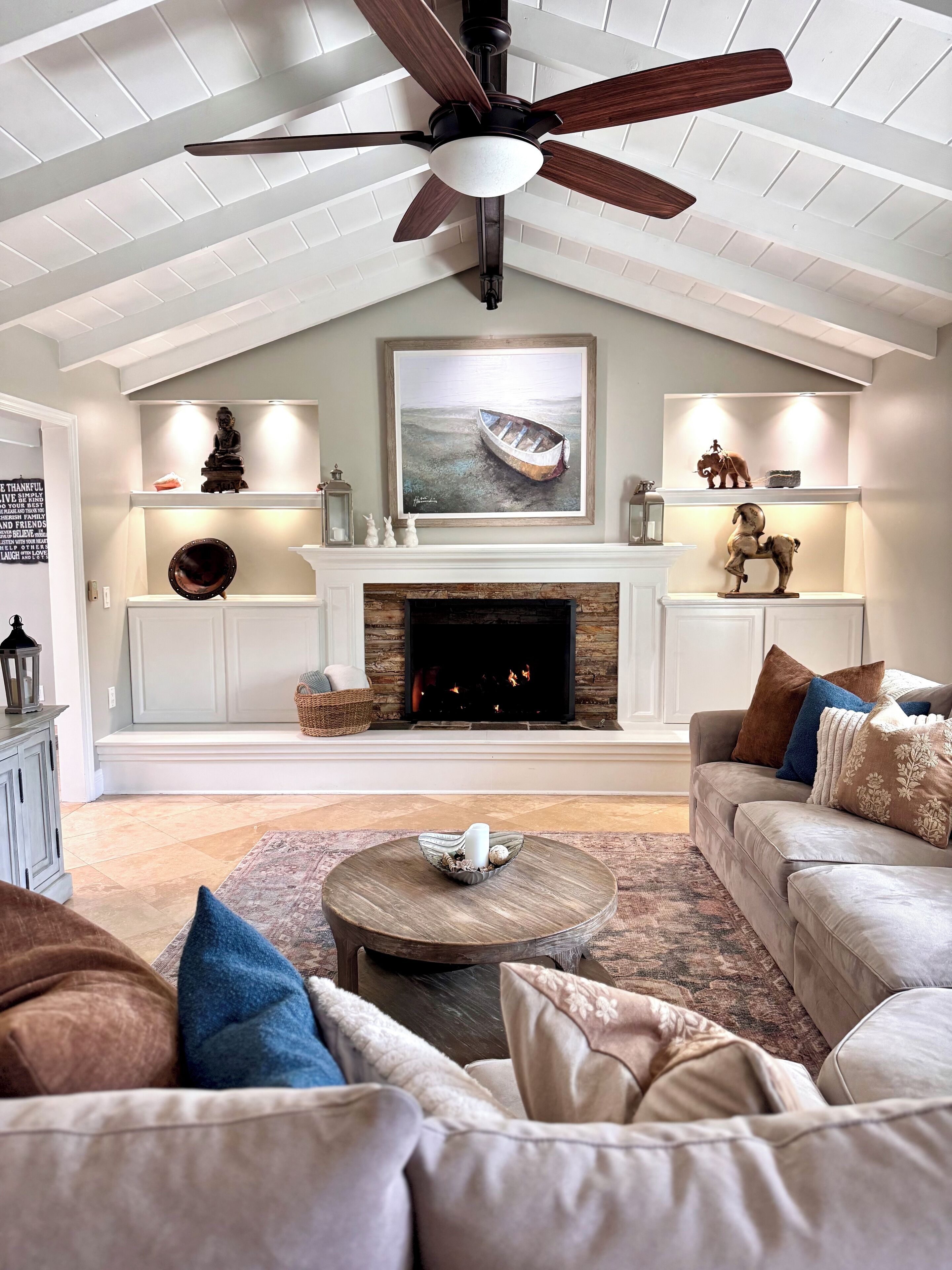 TV, fireplace, DVD player, video library