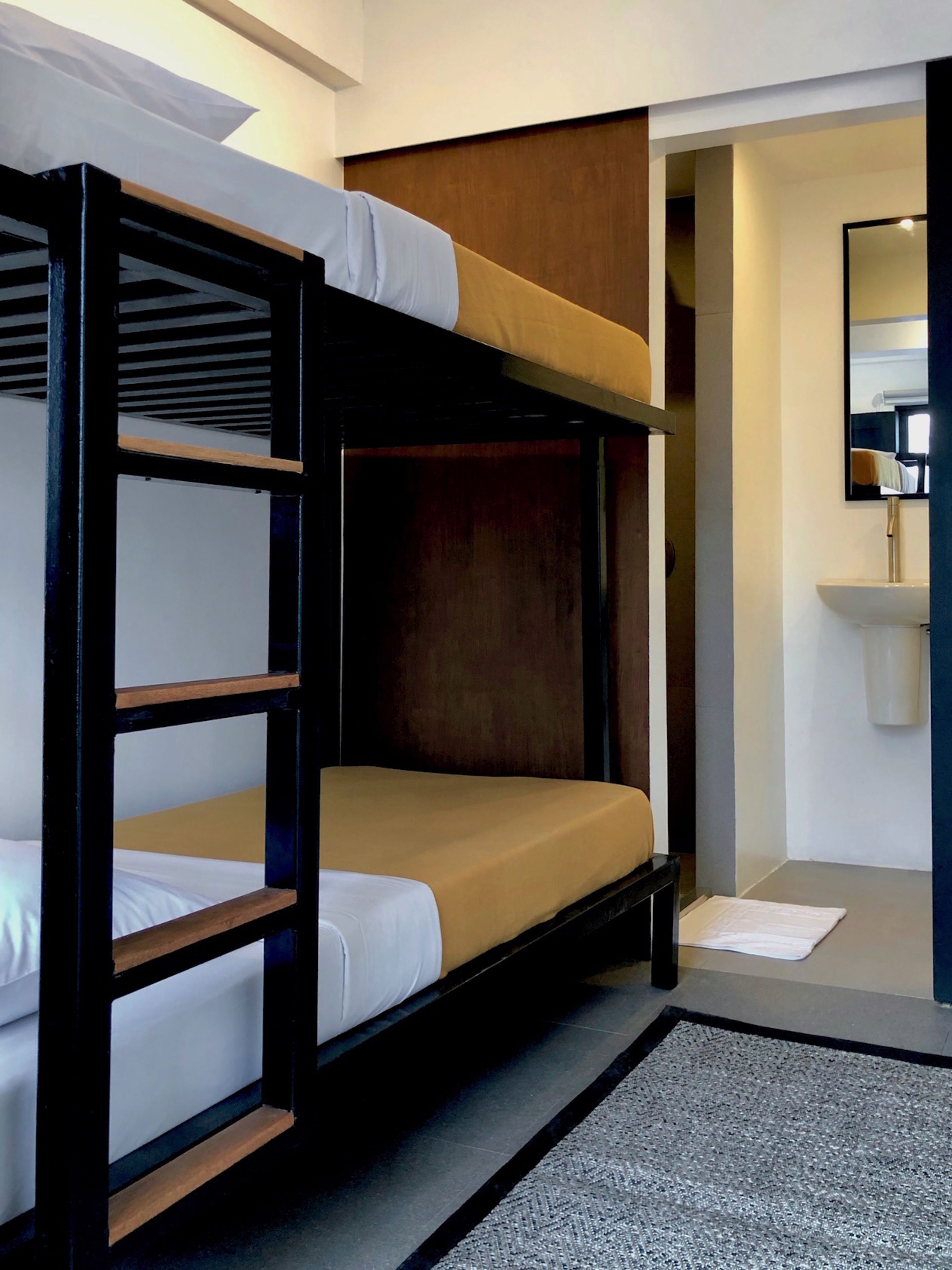 bunk | bathroom | shower, rainfall showerhead, bidet, towels