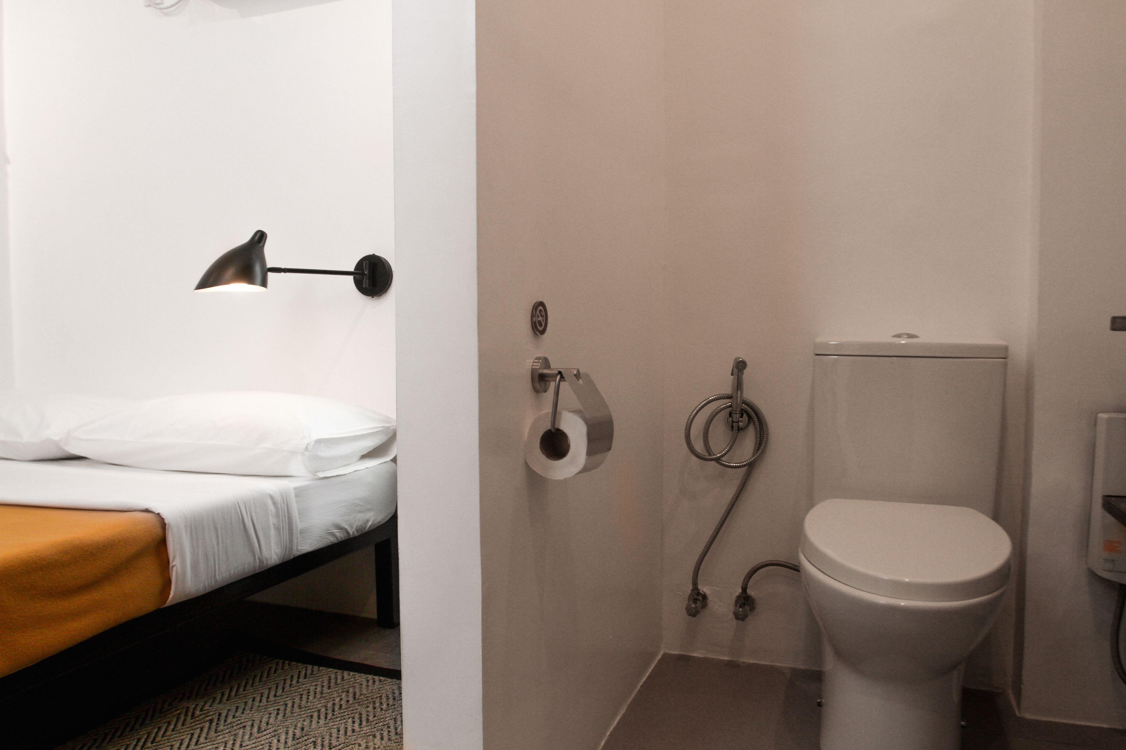 double room | bathroom | shower, rainfall showerhead, bidet, towels