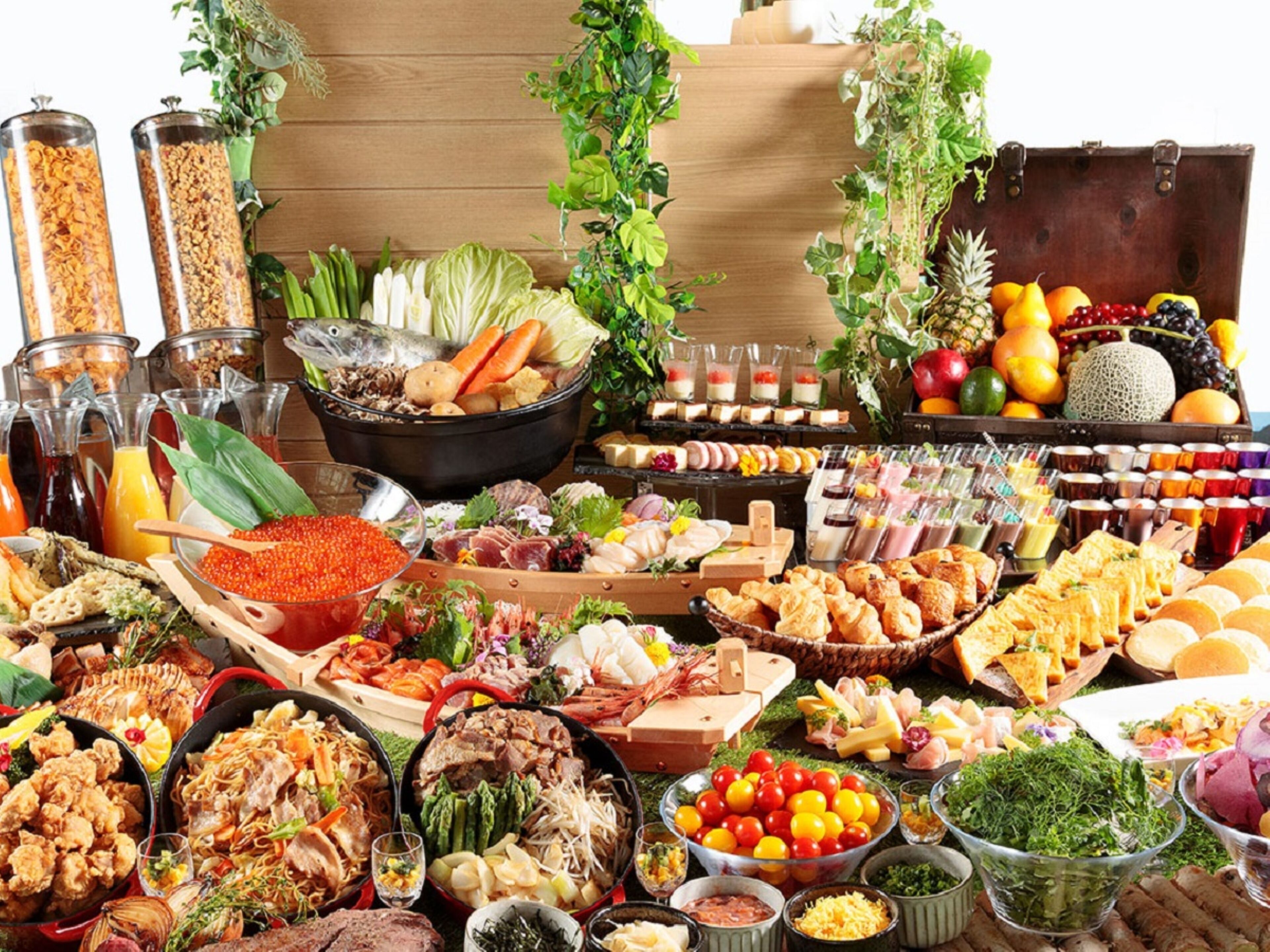 Päivittäinen buffetaamiainen (2200 JPY per henkilö)