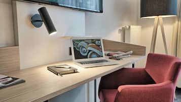 Business Apartment | Individually furnished, desk, blackout drapes, soundproofing