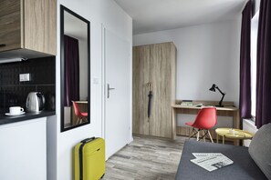 In-room safe, desk, laptop workspace, blackout drapes