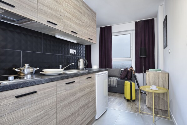 Full-size fridge, oven, stovetop, electric kettle - Arche Residence Lodz (Łódź)