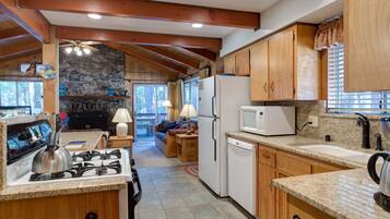 Family Cabin, 2 Bedrooms (2 Bedrooms) | Private kitchen | Full-size fridge, microwave, oven, stovetop