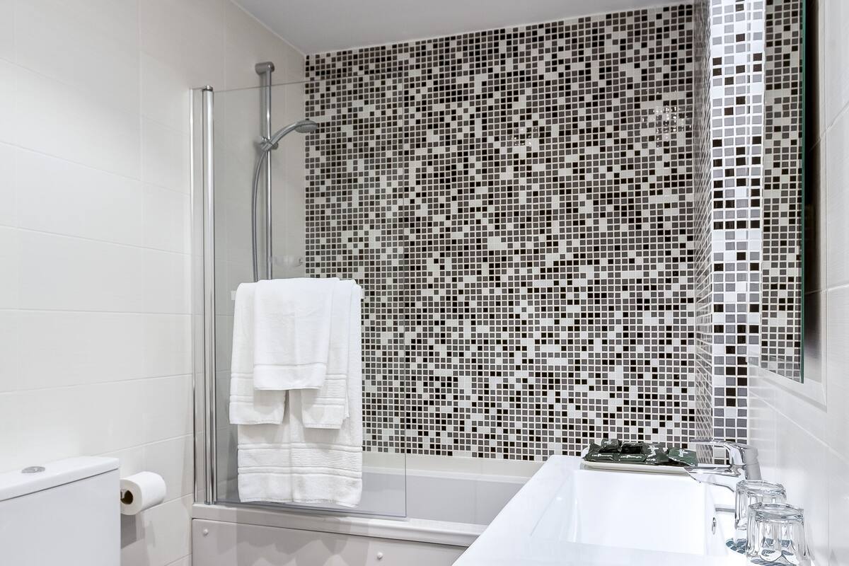 free toiletries, hair dryer, towels, soap